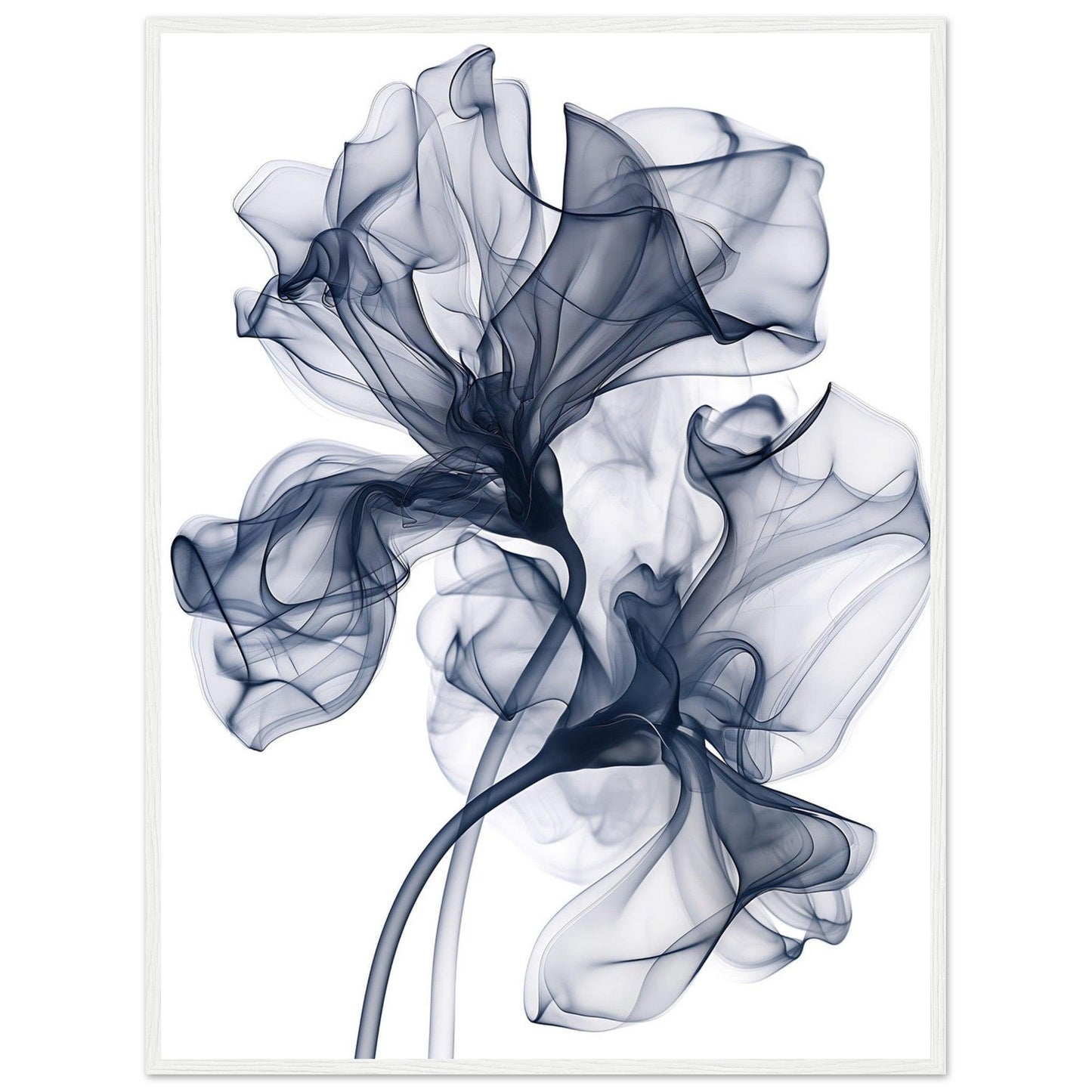 Deep Blue Smoke Flower Poster - EcoFrameArt