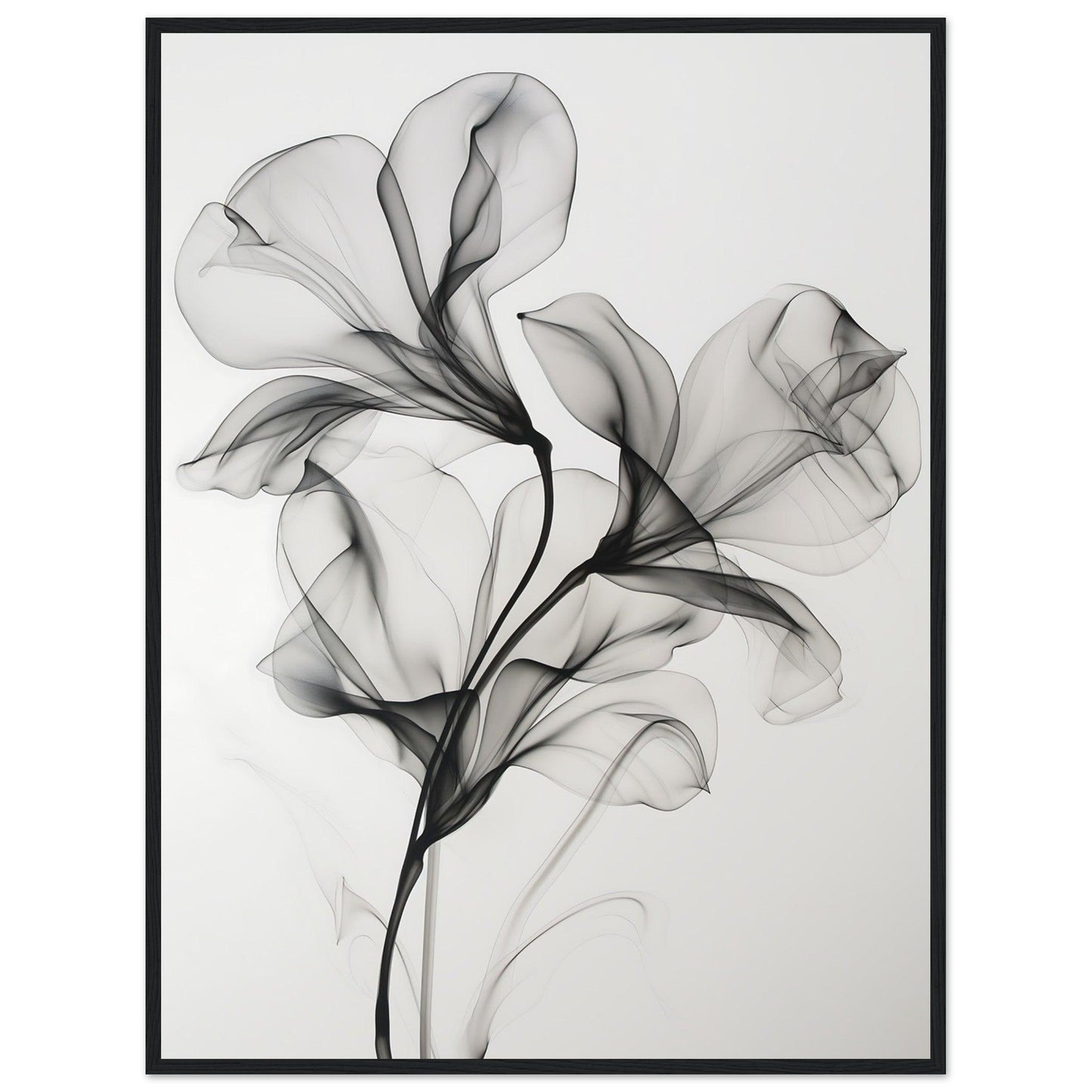 Elegant Black Smoke Flower Poster - EcoFrameArt