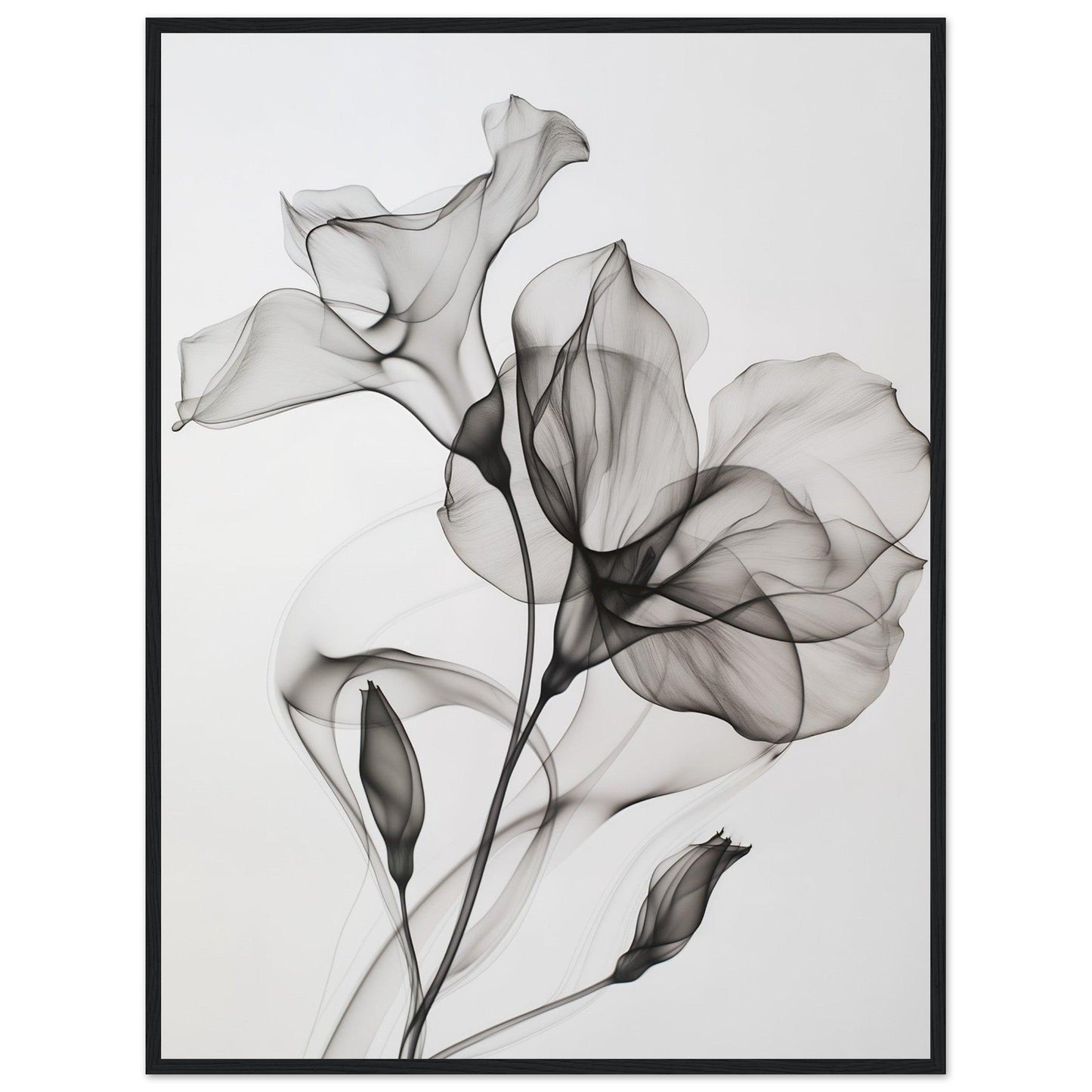 Elegant Black Smoke Flower Poster - EcoFrameArt