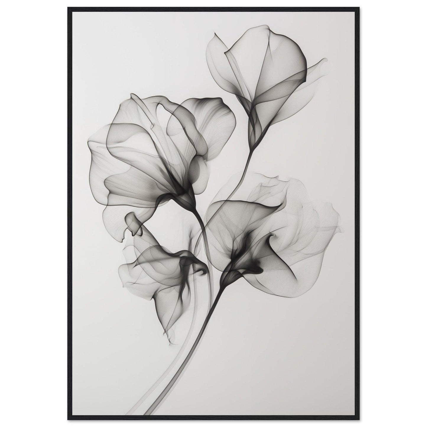 Elegant Black Smoke Flower Poster - EcoFrameArt