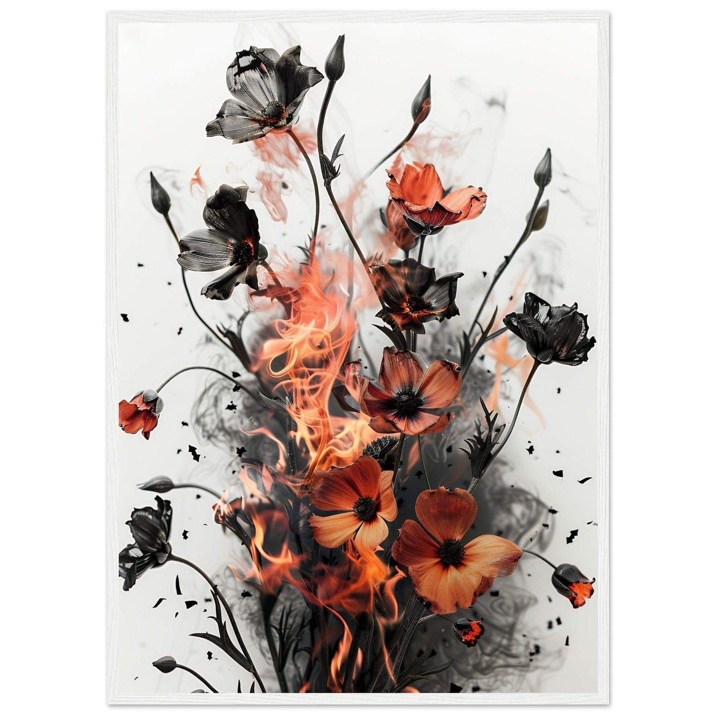 Flames & Blooms Abstract Poster - EcoFrameArt